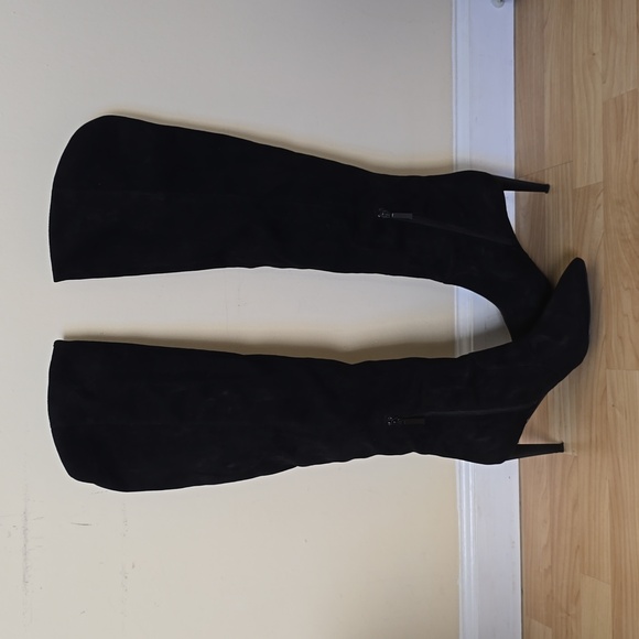 Kendall & Kylie Zanna Black Suede Sexy Over The Knee High Heels Boots Size 9M - Picture 6 of 16